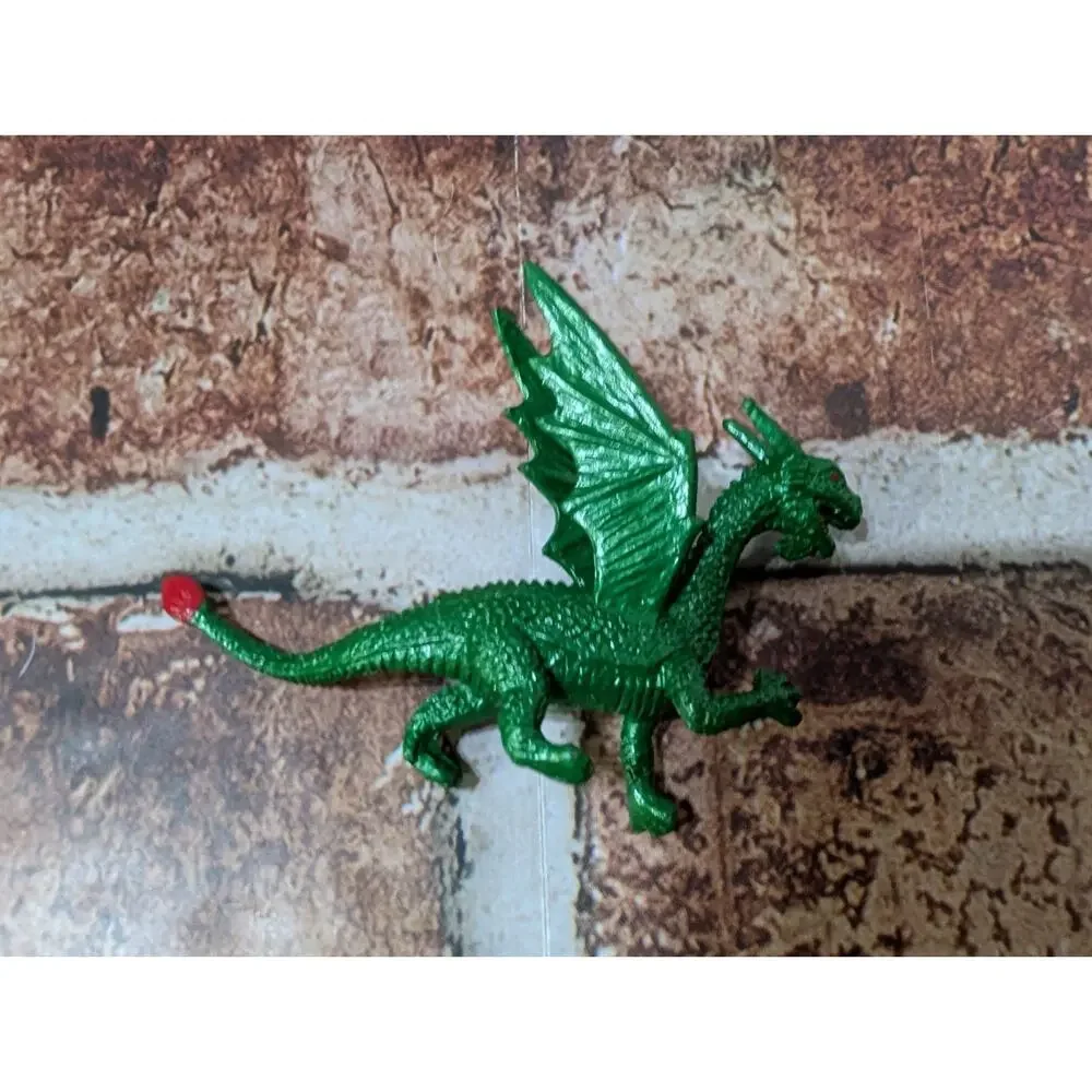 Safari Brand Shiny Green Winged Dragon Toy Collectible Figure Kids Pretend Play
